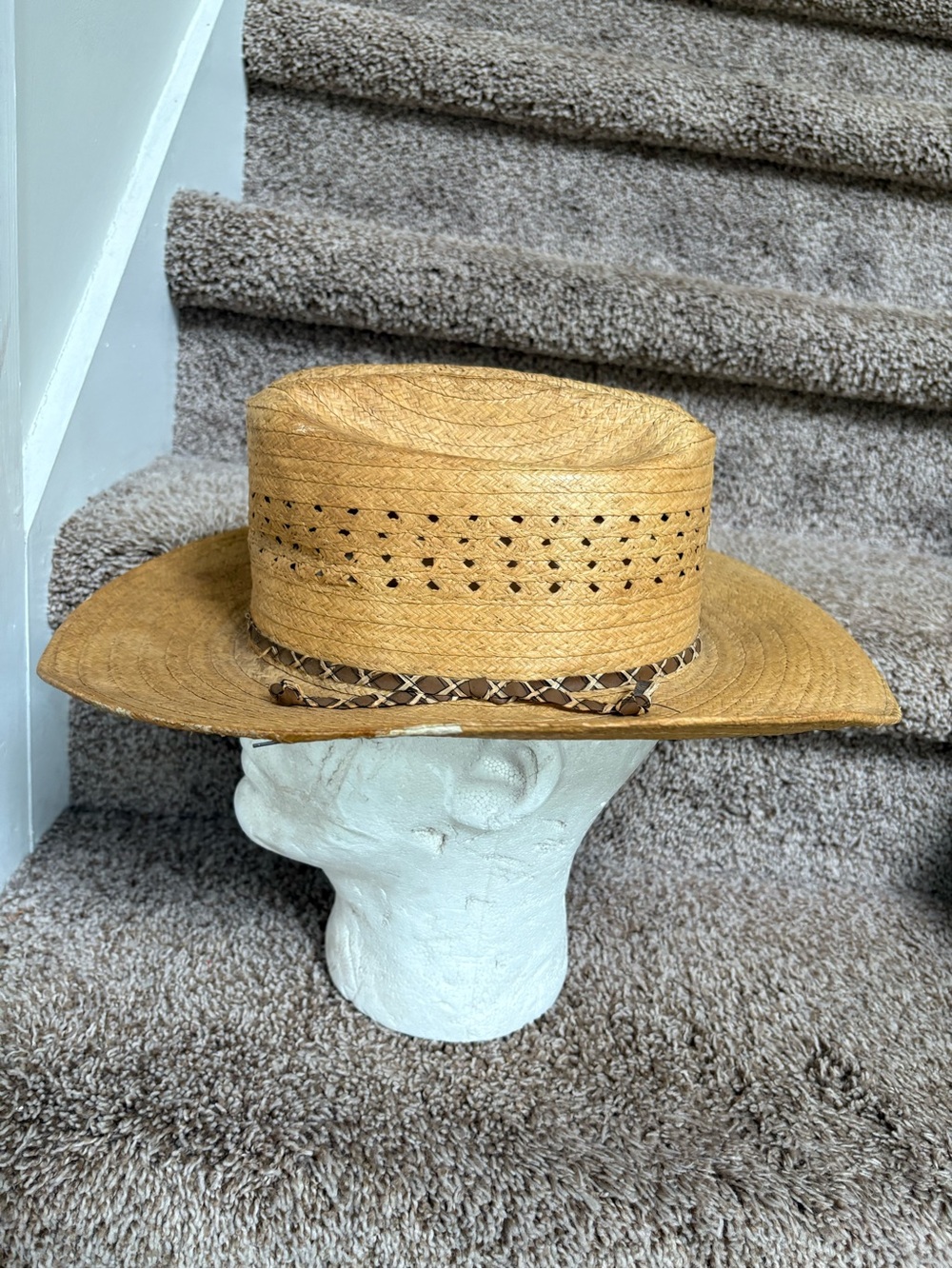 Durango Men’s Straw Wide-Brim Sun Hat in Natural Tan